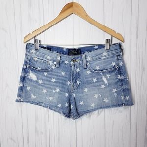 Lucky Brand W 4/27 Denim Shorts Cut Off Mid Rise